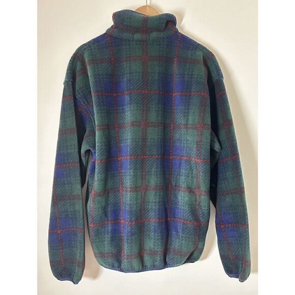 Izod 1/4 Zip Fleece Jacket Size Medium Navy Plaid NWT - Picture 2 of 6